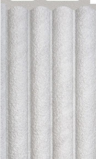 Interlock Charcoal Louvers Designer Snow White 9.5x0.39 Ft - Pn 02713 M