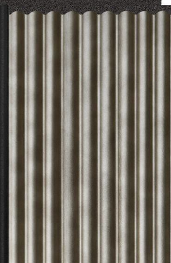 Interlock Charcoal Louvers Plain Colors Pewter Shine 8x0.42 Ft - Pn 02714 B