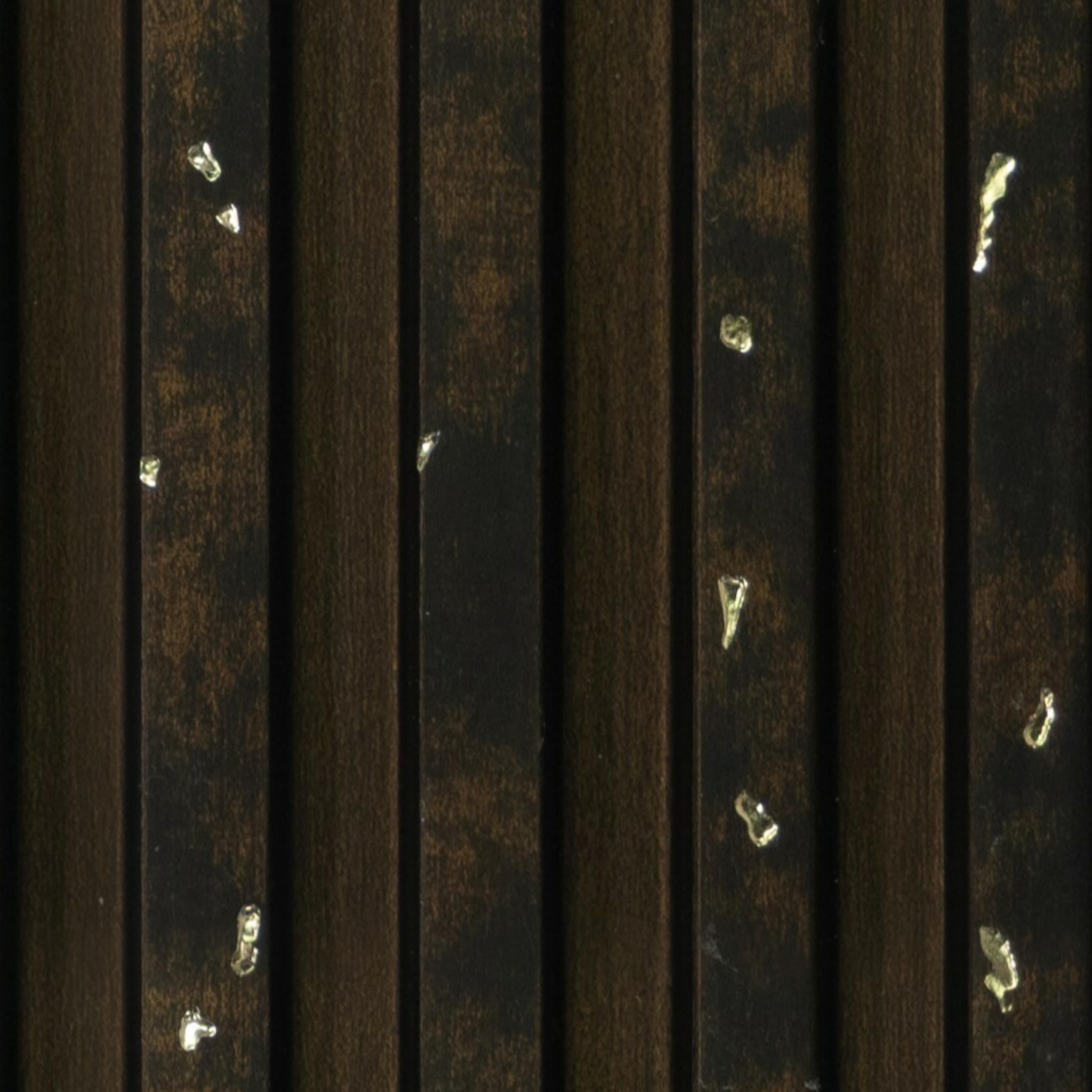 Brown Wooden Charcoal Louvers Panel Wood 8x0.41 Ft - Pn 04566