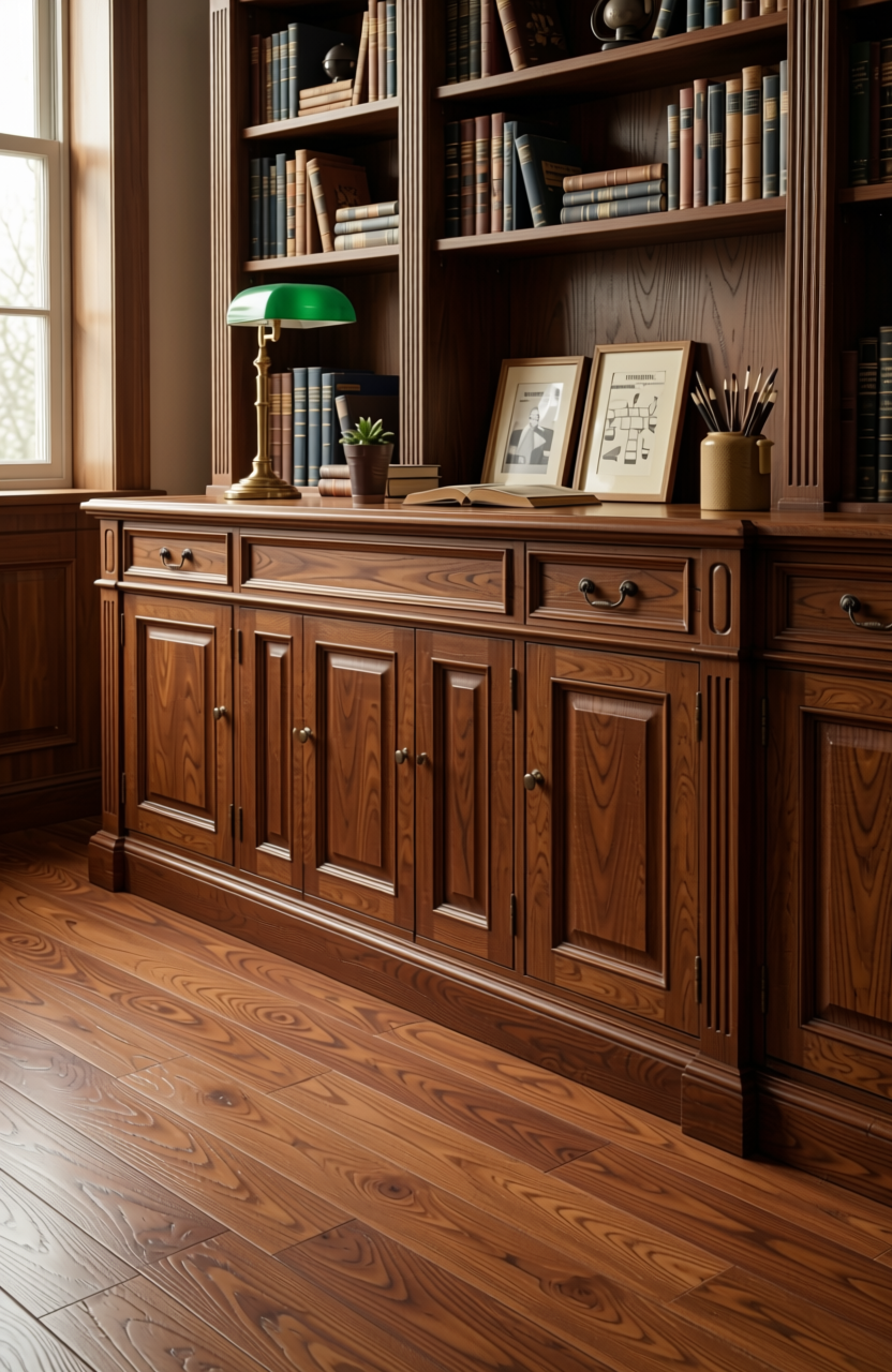 Brown laminate with diagonal wood grain pattern and textured finish.