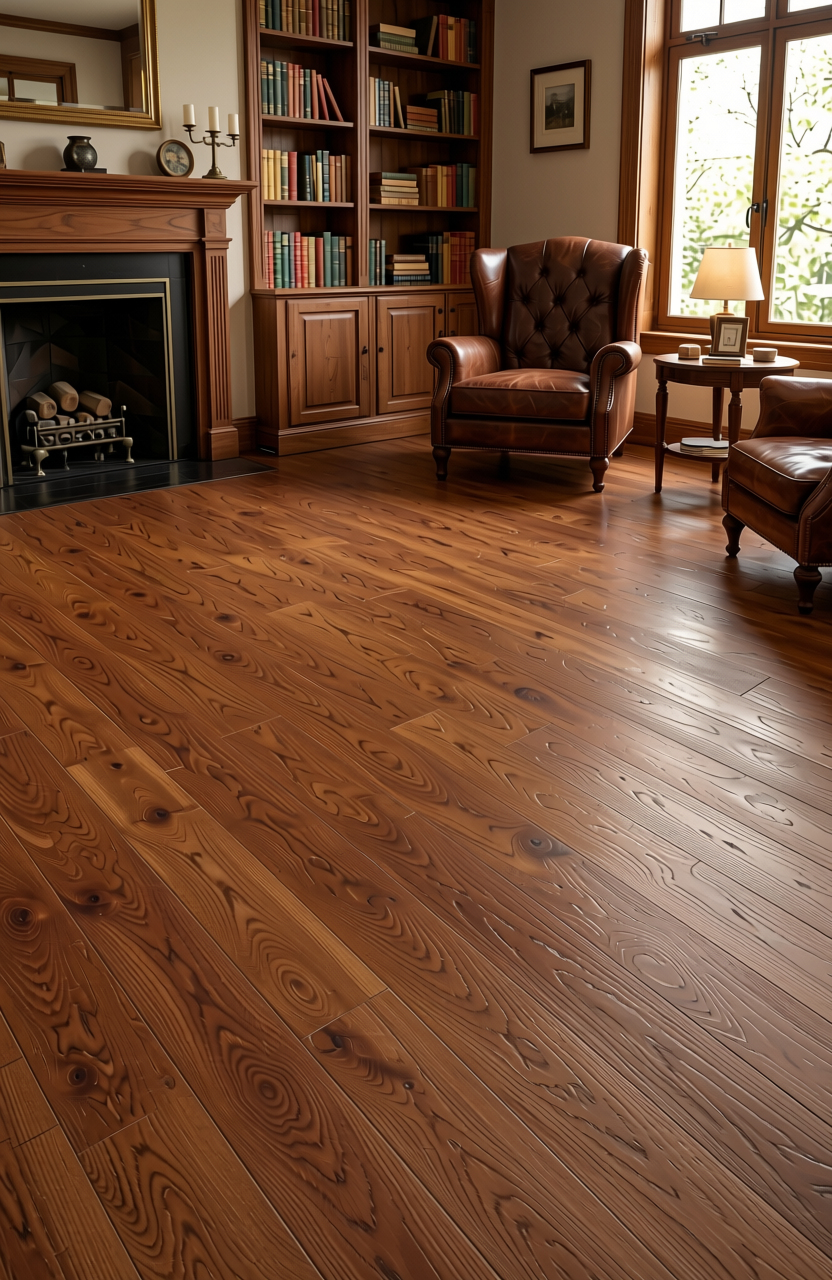 Brown laminate with diagonal wood grain pattern and textured finish.