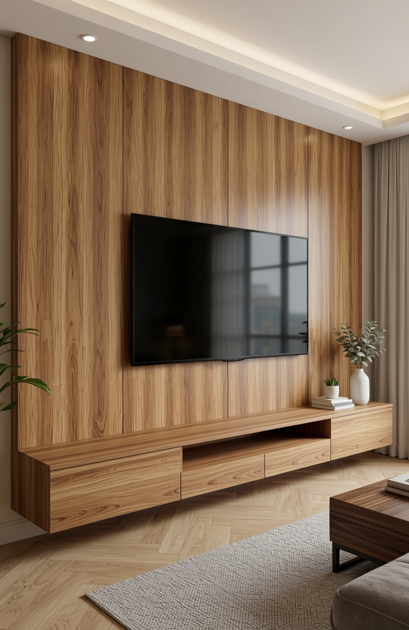 Brown laminate with diagonal wood grain pattern and textured finish.
