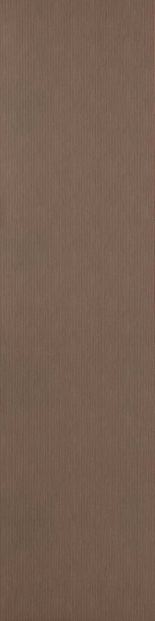 Brown fluted wall panel with textured finish and vertical ridges, showing a uniform pattern and brown color variation.