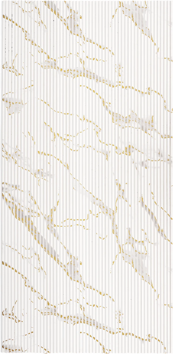 Brown fluted wall panel with matte finish and vertical grooves, showing a textured surface with subtle sheen and pattern