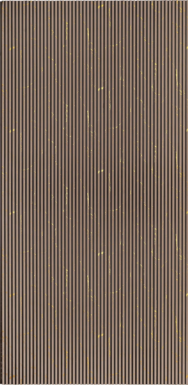 Brown fluted wall panel with matte finish and vertical ridges, showing subtle texture and pattern details.