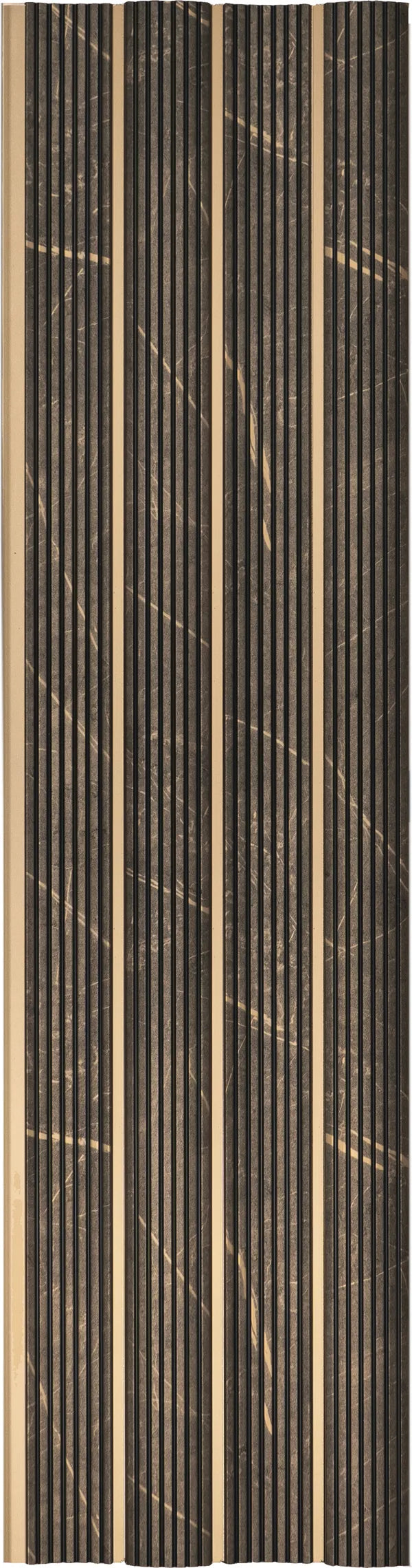 Brown marble louver panel with textured finish and vertical slats showing marble pattern and veining details