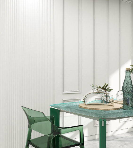 Interlock Charcoal Louvers Designer Snow White 9.5x0.39 Ft - Pn 02713 M