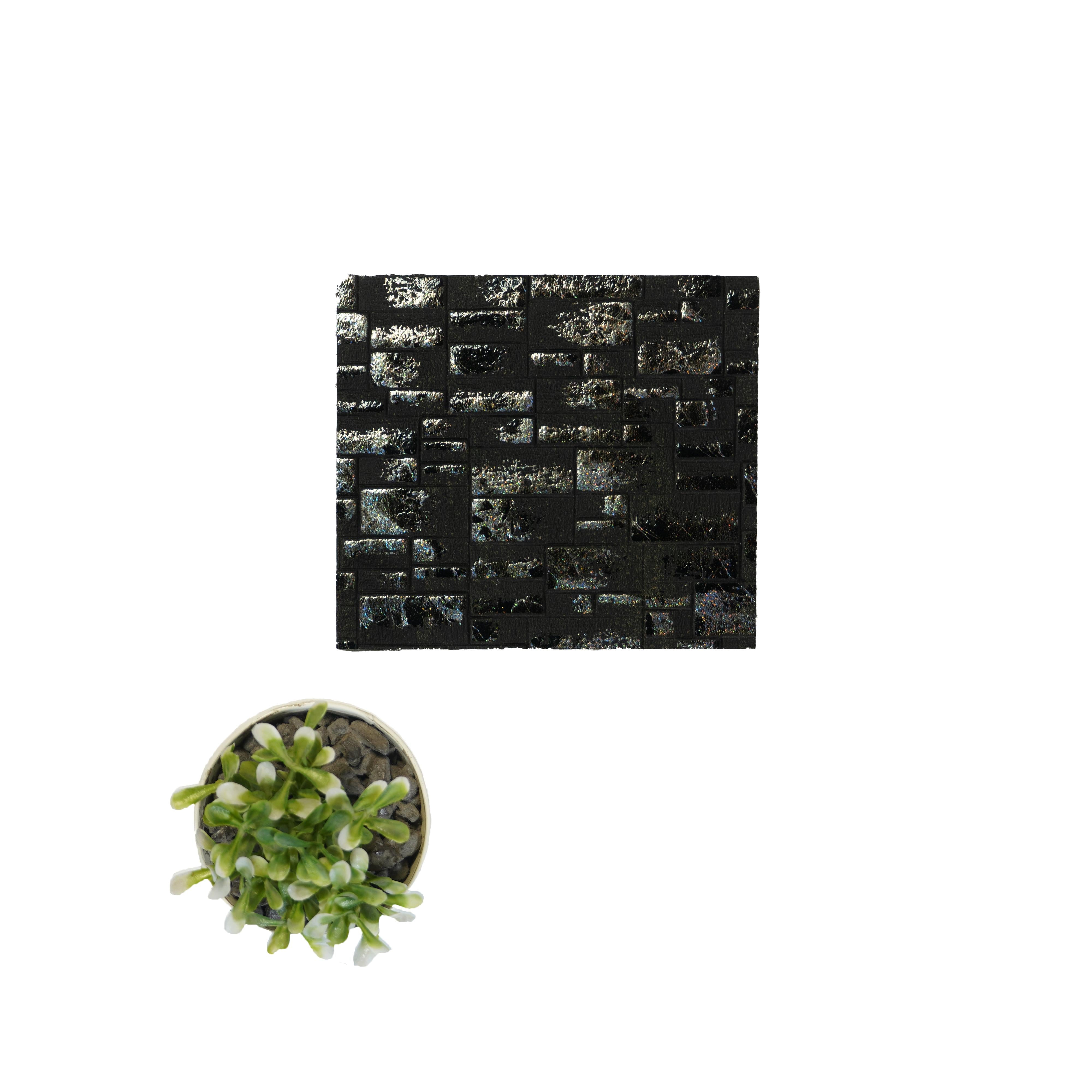 Premium Charcoal Decorative Wall Panel 8x2 ft marble & stone louvers Black PN 04542