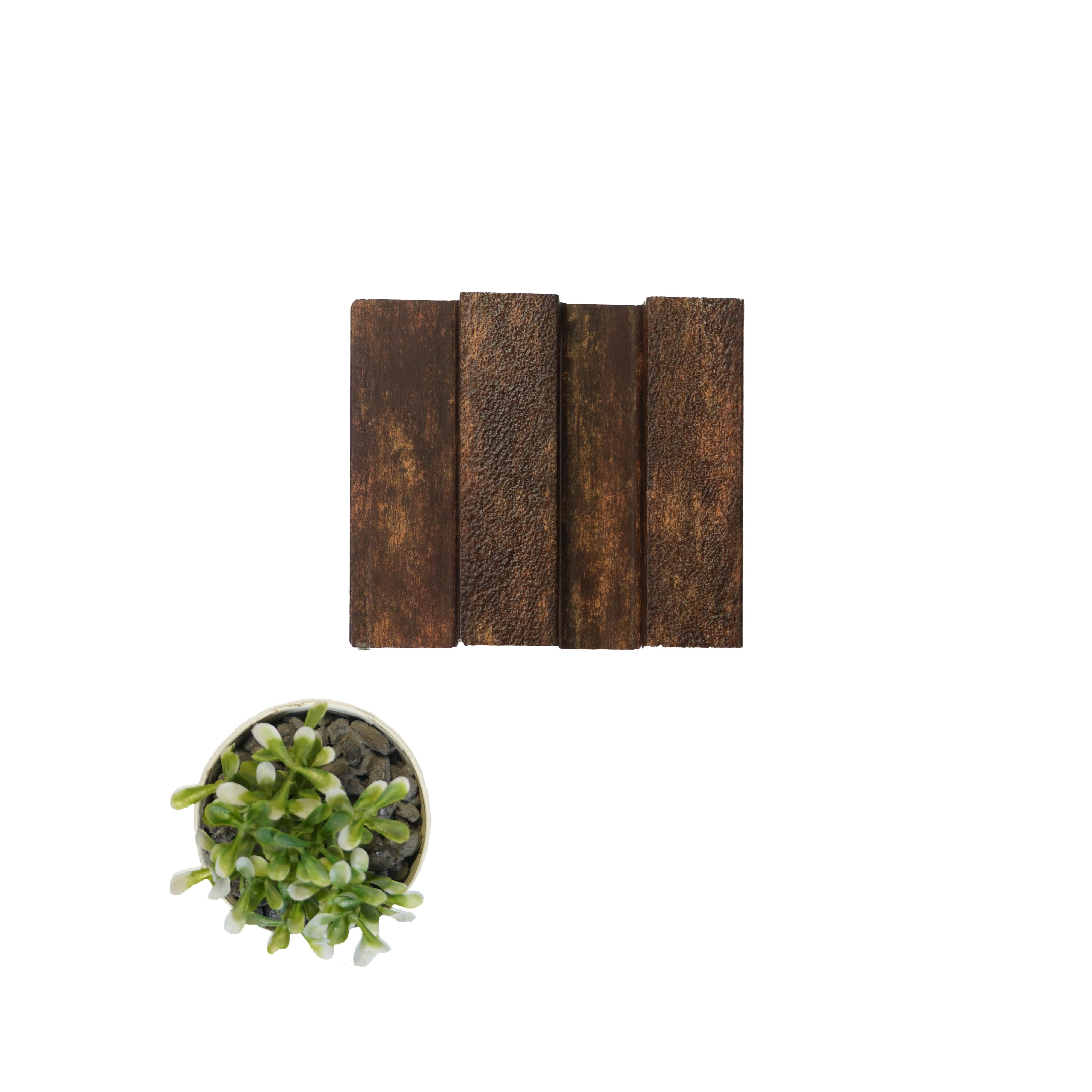 Brown Stone Charcoal Louvers Panel Marble & 8x0.41 Ft - Pn 04599