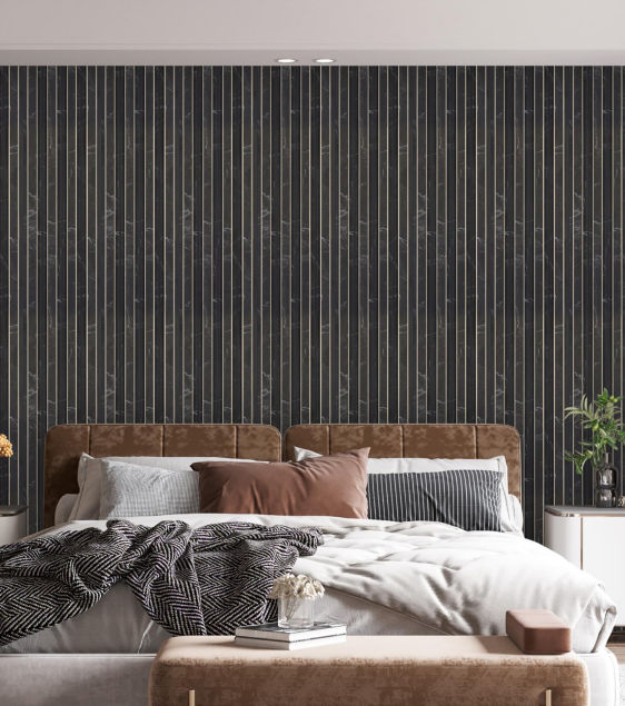 Slate Grey Interlock Charcoal Louvers Designer 9.5x0.38 Ft - Pn 02716 N