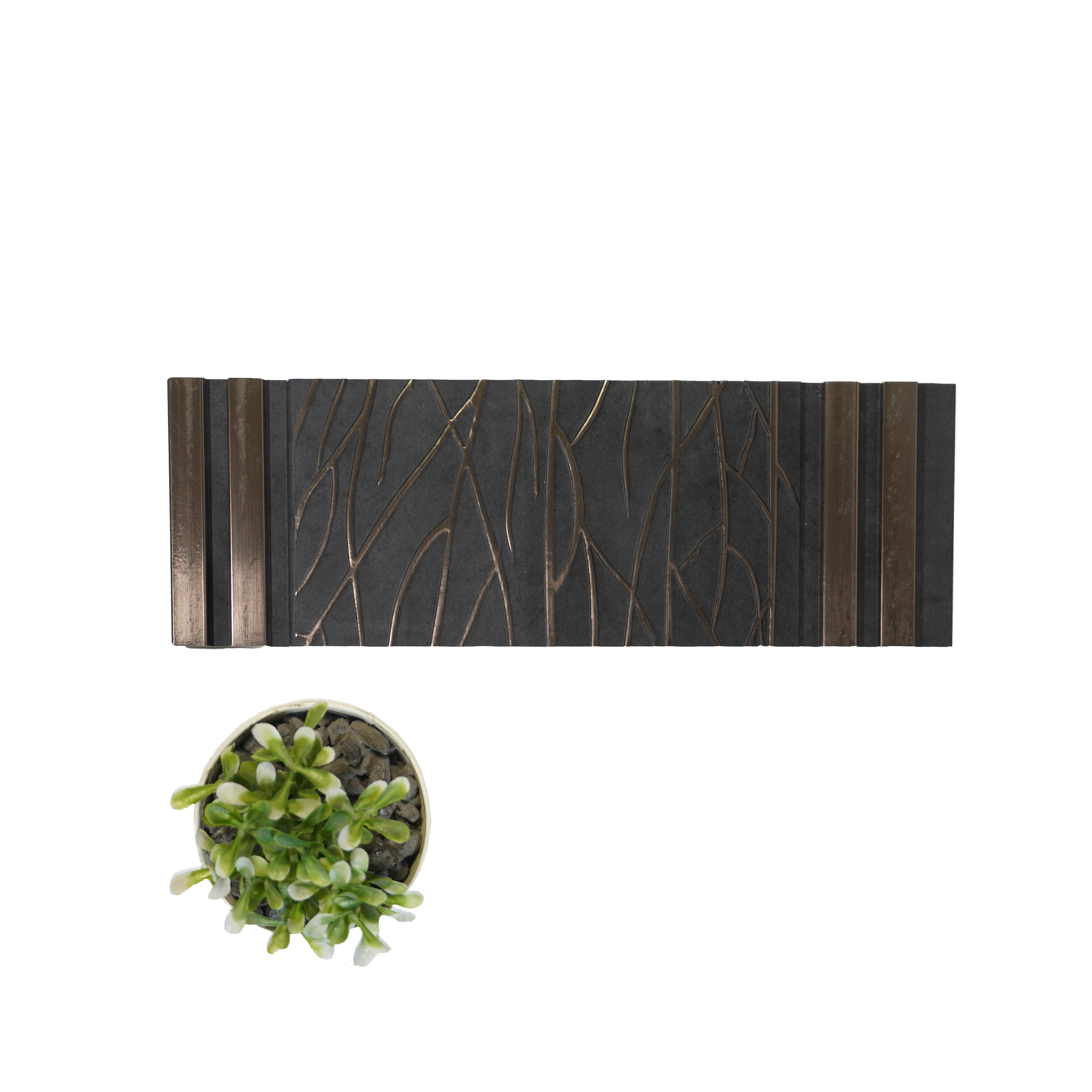 Premium Charcoal Decorative Wall Panel 8x1 ft designer louvers Black PN 04488