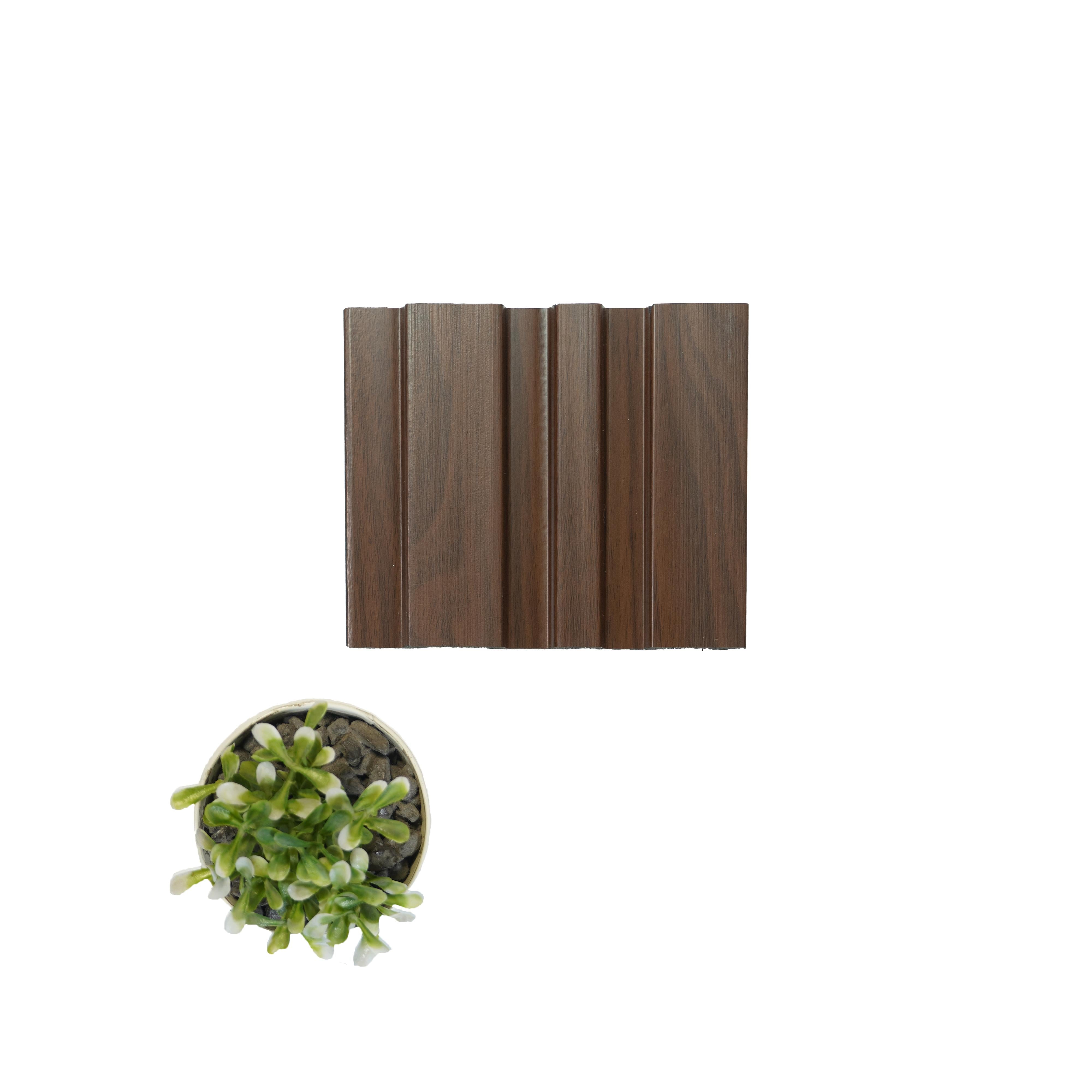 Wooden Effect Charcoal Louver Wood Brown 8x0.41 Ft - Pn 04572