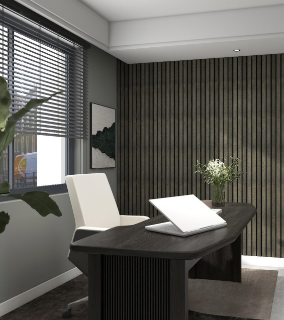 Slate Grey Interlock Charcoal Louvers Fabric 8x0.39 Ft - Pn 02712 E