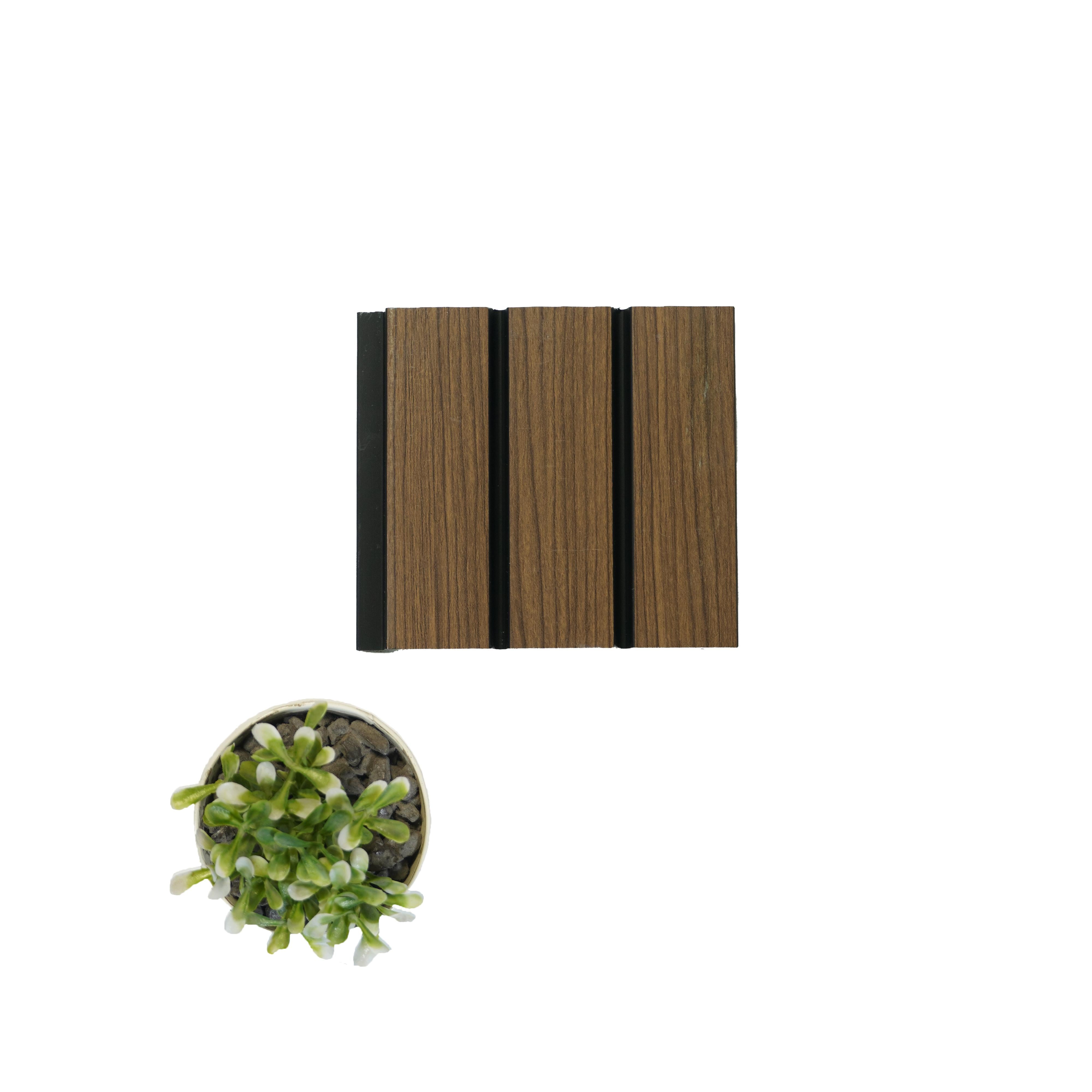 Premium Panel Wooden Effect Charcoal Louver Panel 8x0.41 ft wood Brown PN 04585