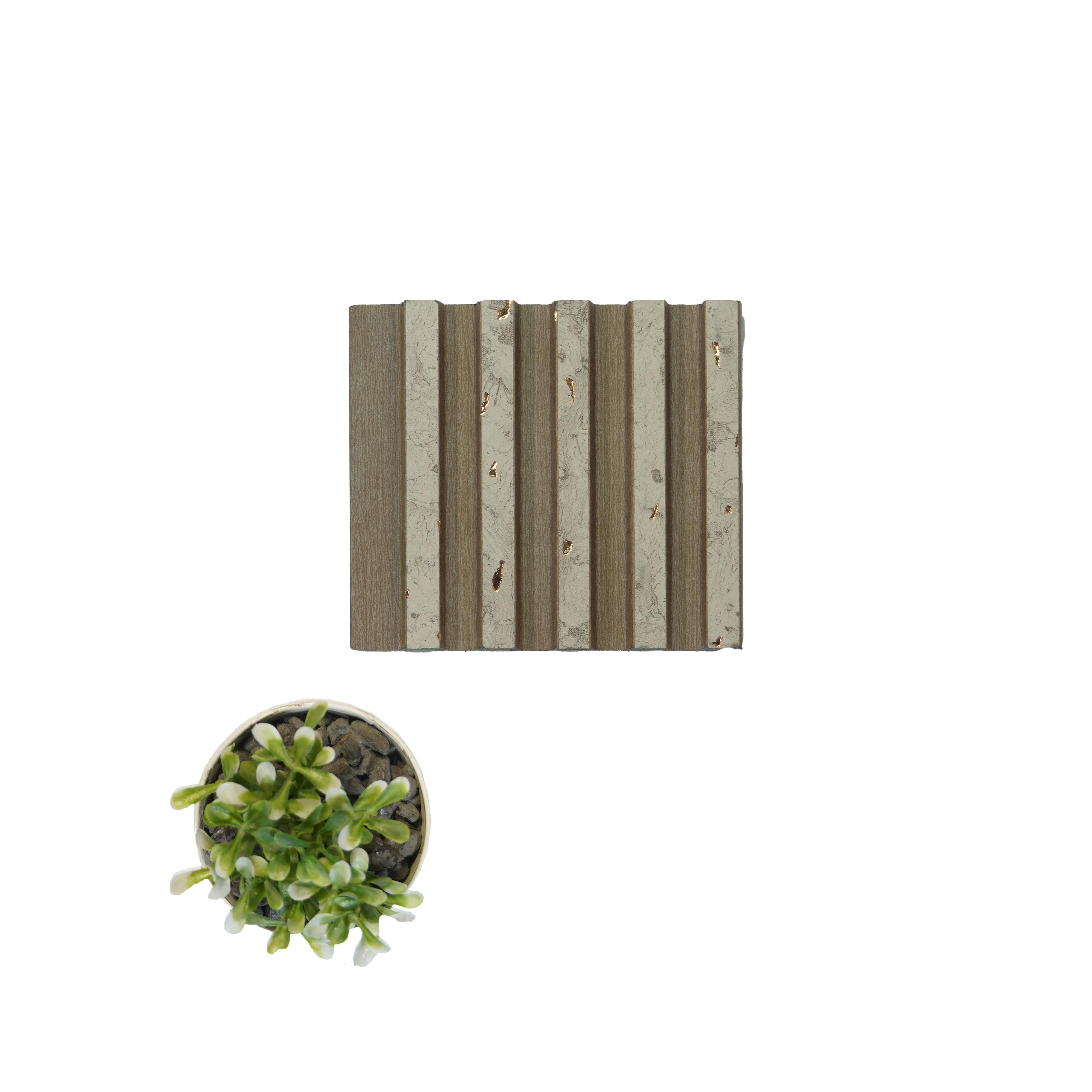 Brown Wooden Charcoal Louver Wood 8x0.41 Ft - Pn 04562