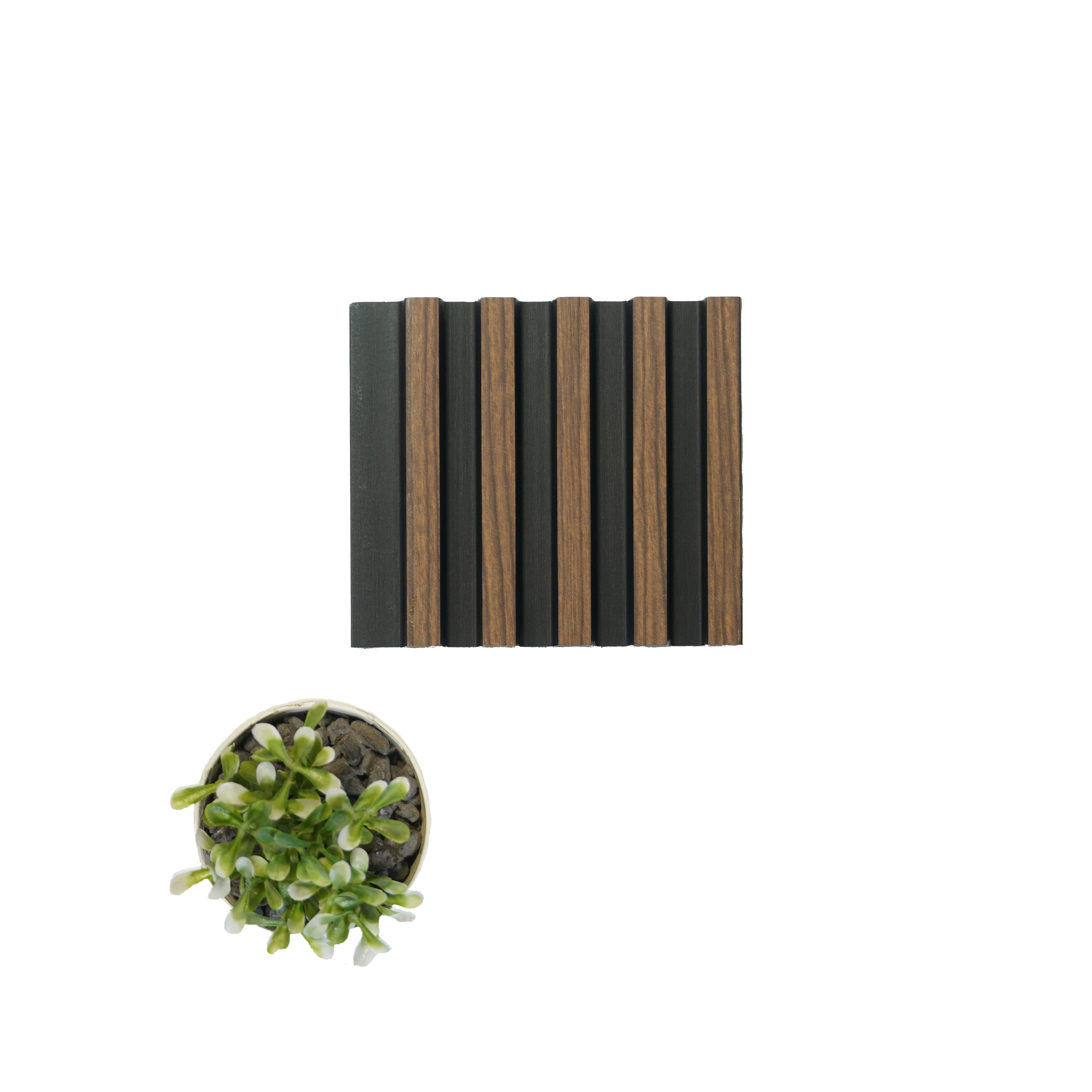 Wooden Effect Charcoal Louver Wood Brown 8x0.41 Ft - Pn 04577