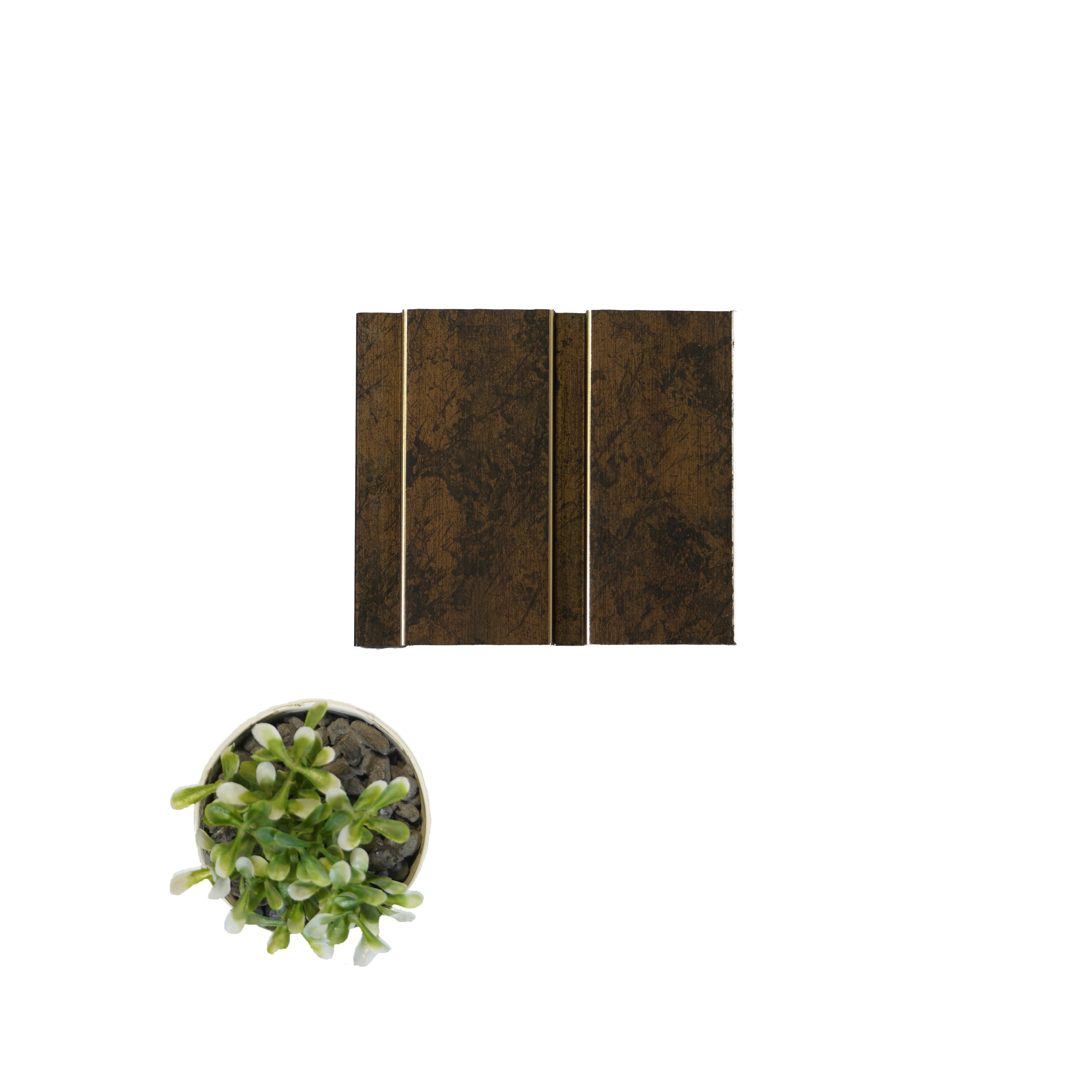 Brown Stone Charcoal Louvers Panel Marble & 8x0.41 Ft - Pn 04556