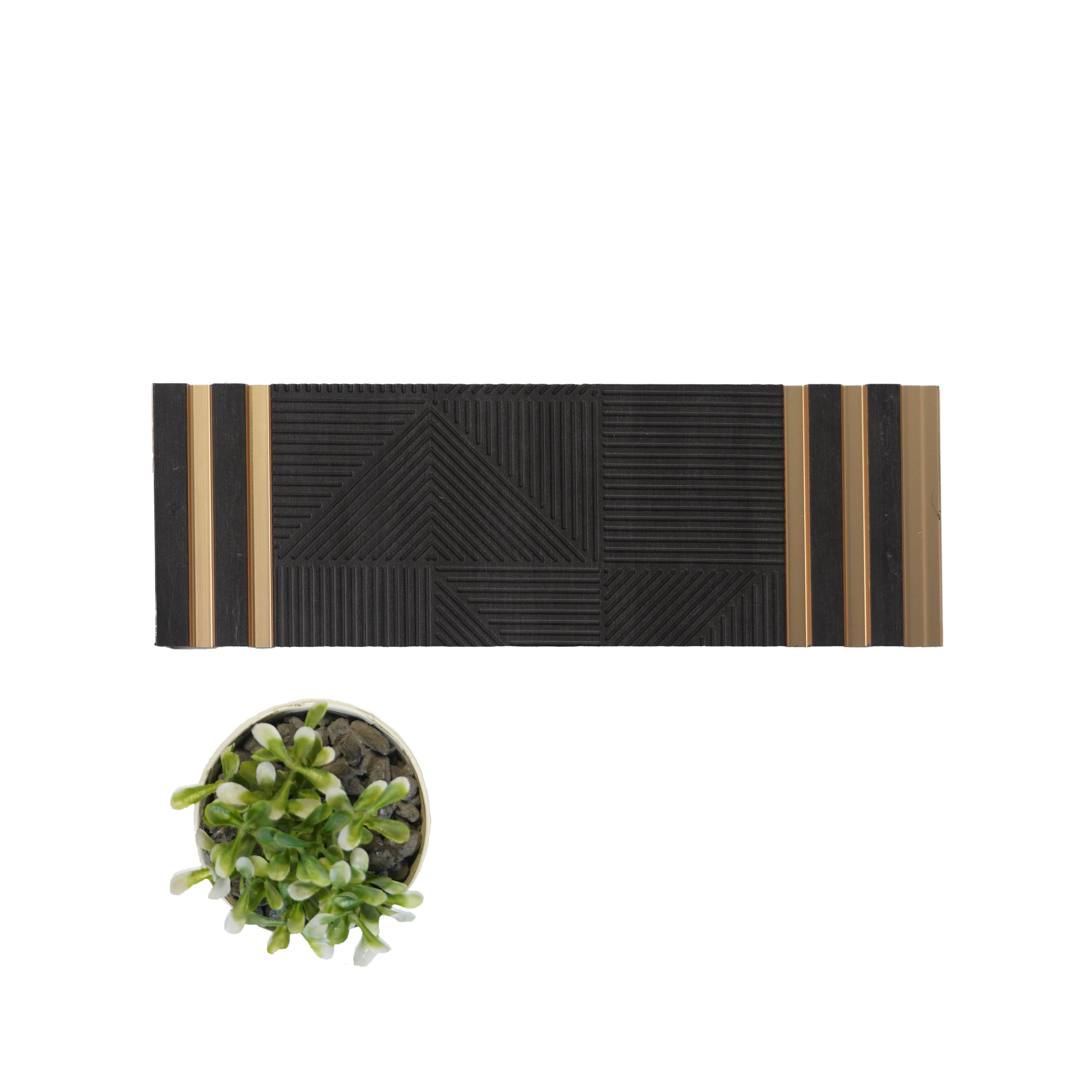 Premium Charcoal Decorative Wall Panel 8x1 ft designer louvers Black PN 04483