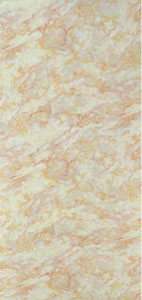 Cream marble texture wall panel with diagonal veining and subtle sheen, Lucento Slim louver design.