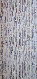 Grey textured louver wall panel with wavy pattern and subtle sheen, designer finish visible in detailed close-up view