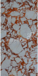 White textured louver panel with orange marbled pattern and texture finish visible on designer wall panel surface.