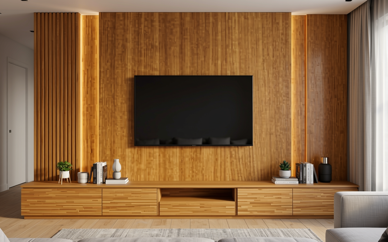 Light brown decorative mdf with vertical wood grain texture and subtle sheen.