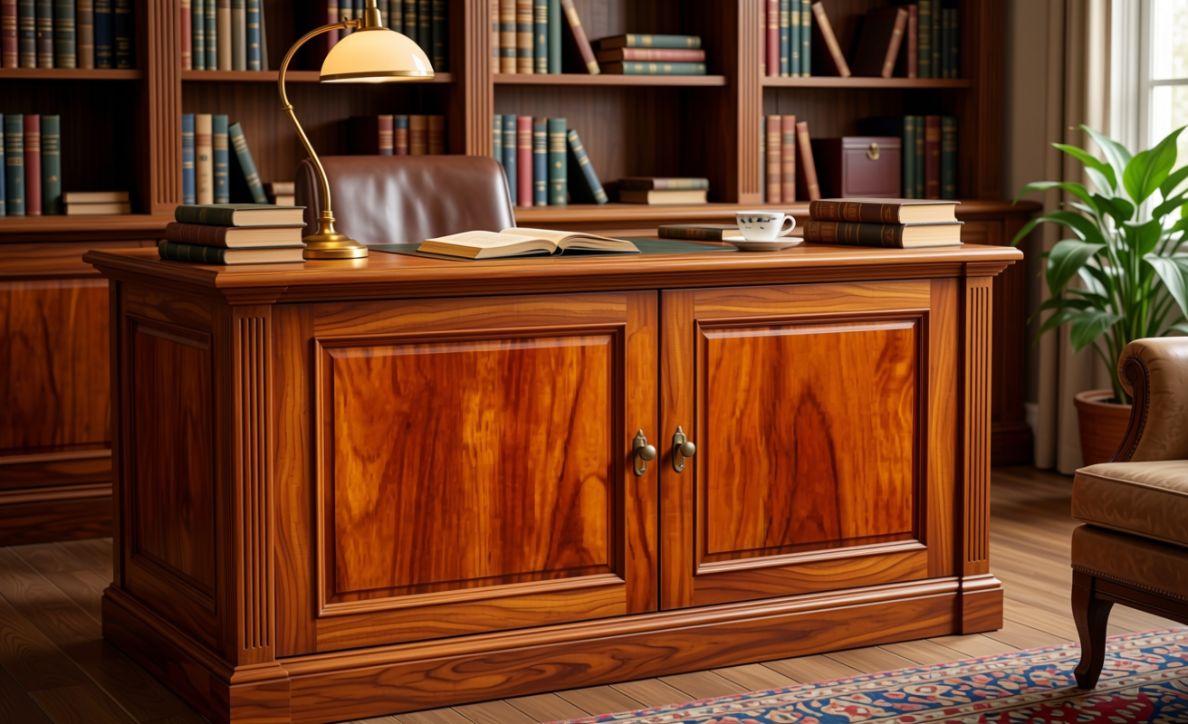 Wooden decorative mdf with reddish-brown texture and vertical wood grain pattern.