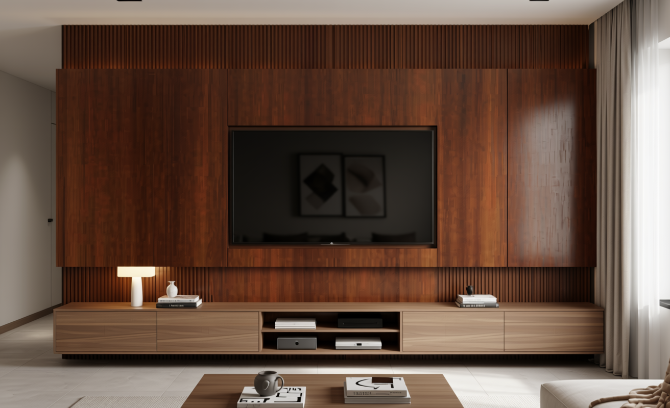 Dark brown decorative mdf sheet with vertical wood grain texture and rich tone.