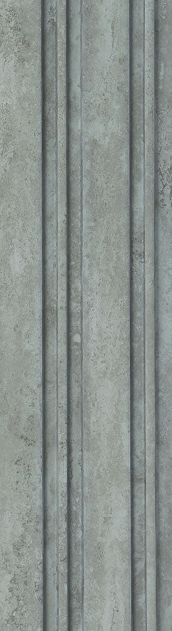 Grey marble louver panel with textured finish and vertical grooves, showing stone pattern and subtle sheen.
