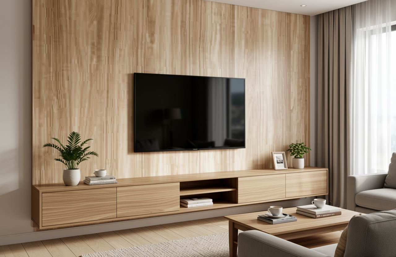 Light beige wood grain decorative mdf with vertical texture and subtle sheen.