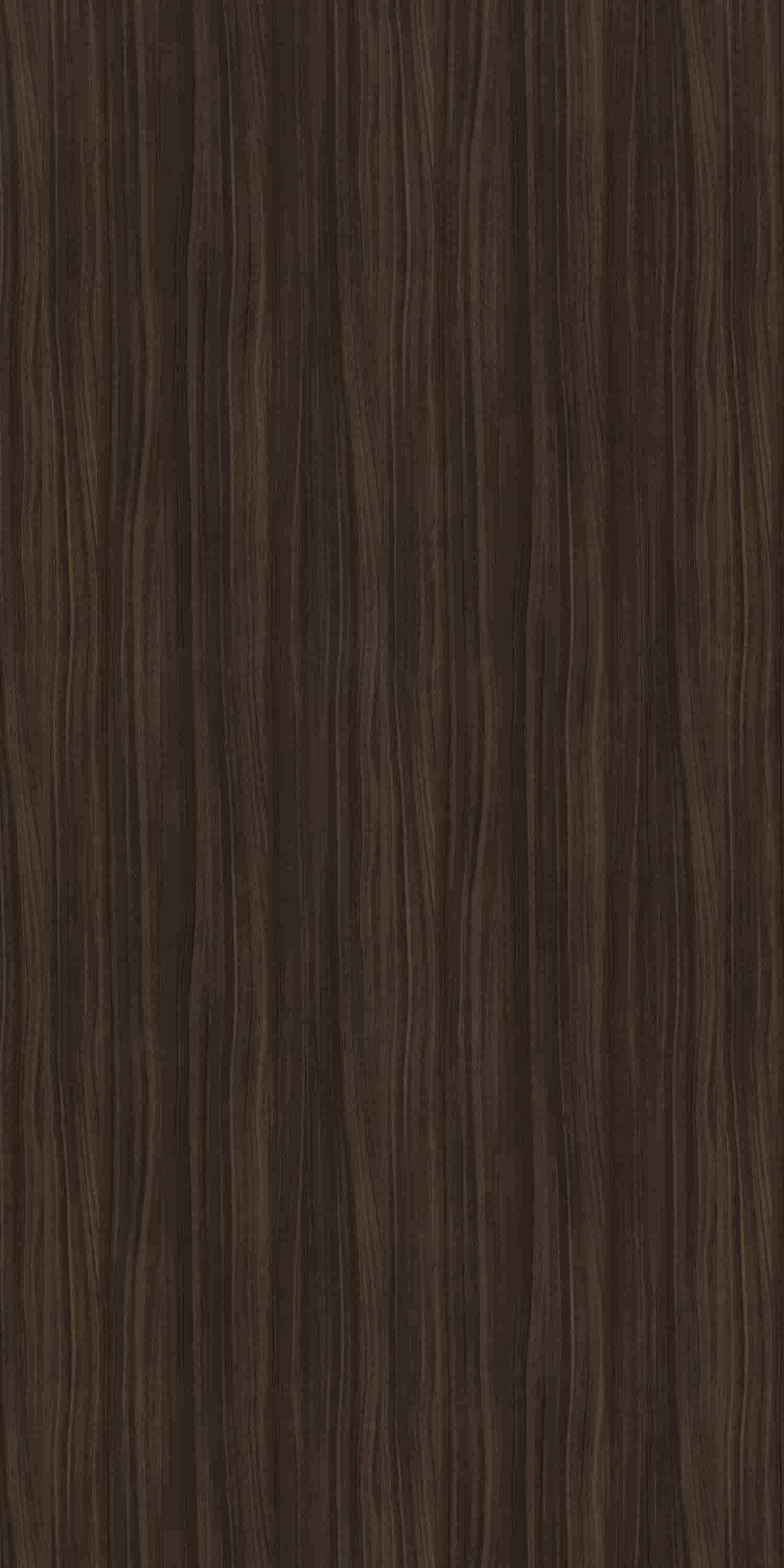Dark brown wood laminate with suede finish and wood grain texture, showing vertical lines and subtle sheen.