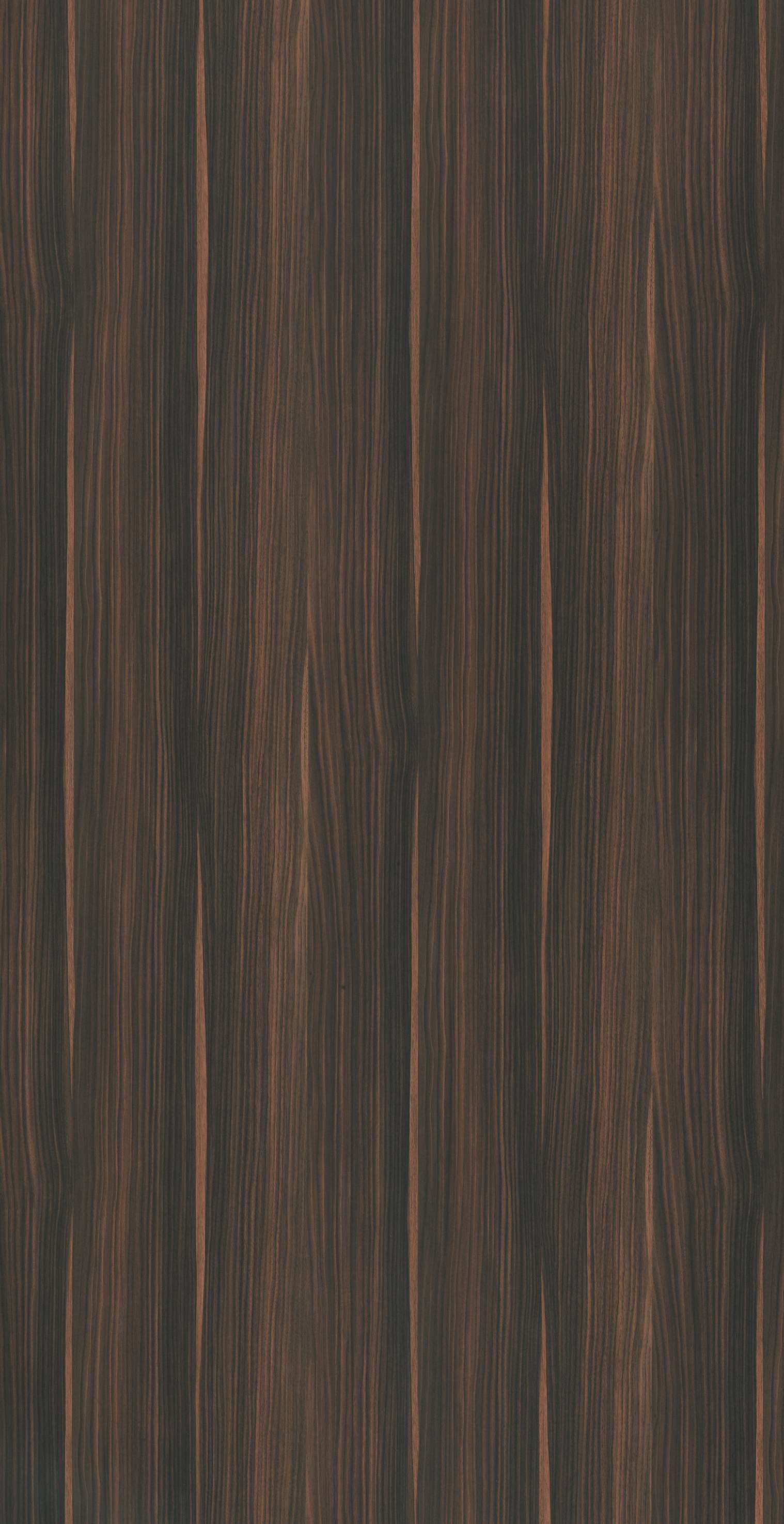 Dark brown wood grain laminate with vertical pattern and subtle texture, showing a suede finish and solid color appearance.
