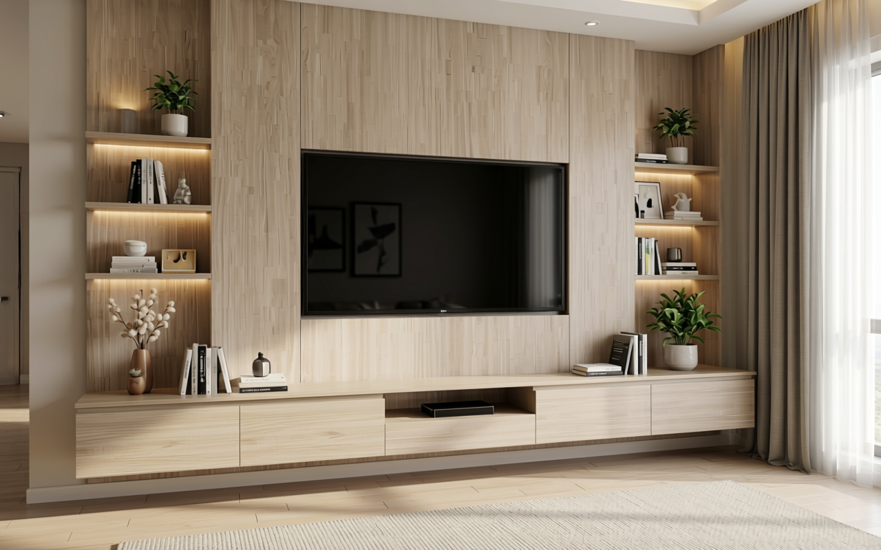 Light beige decorative mdf with vertical wood grain texture and subtle sheen.