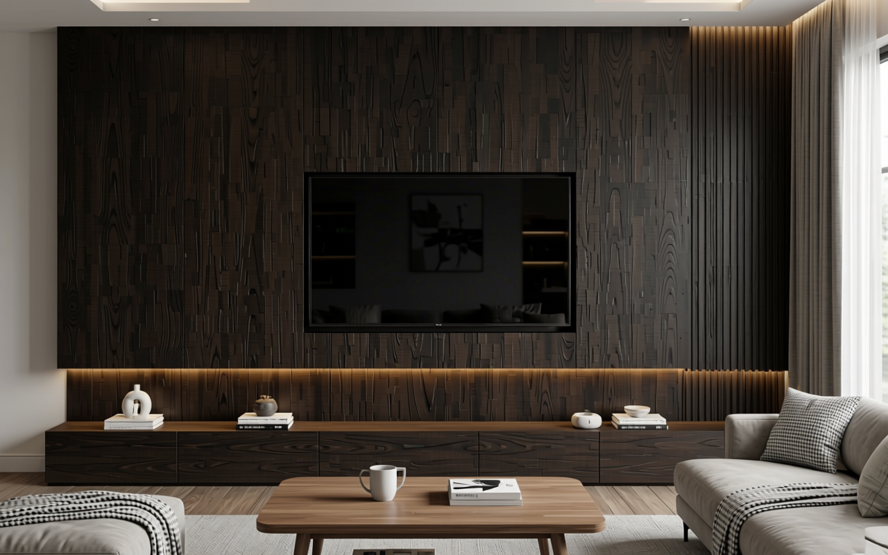 Black textured MDF sheet with uniform color and no visible grain or pattern.