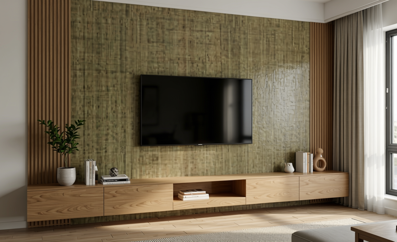 Brown textured MDF sheet with vertical wood grain pattern and matte finish.