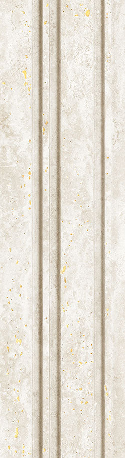 Brown marble louver panel with textured finish and vertical grooves, showing speckled pattern and stone grain.