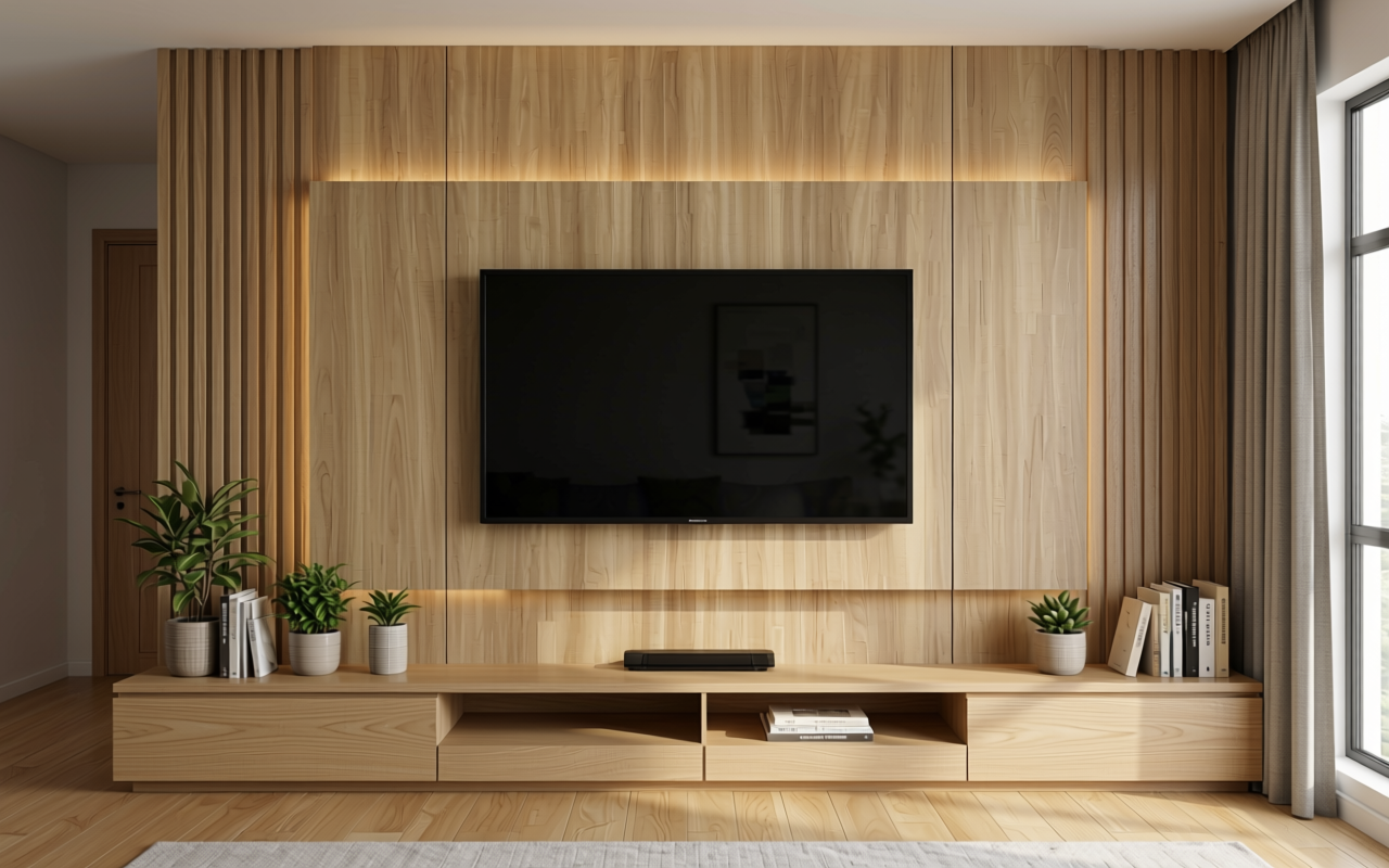Light beige decorative mdf with vertical wood grain texture and subtle sheen.