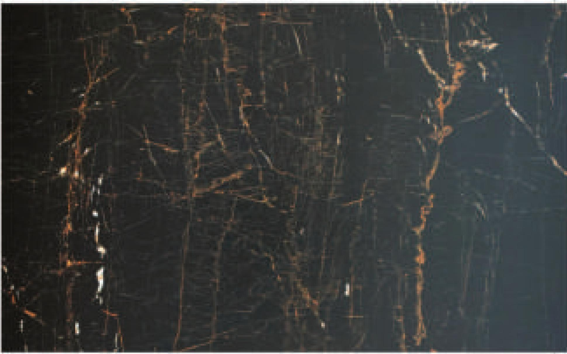 Dark glossy marble-effect decorative MDF with golden veining and high shine finish.