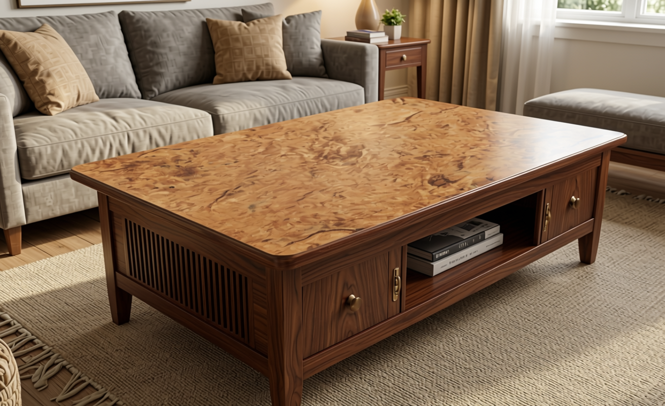 Brown textured mdf sheet with wood grain pattern and matte finish decorative surface.