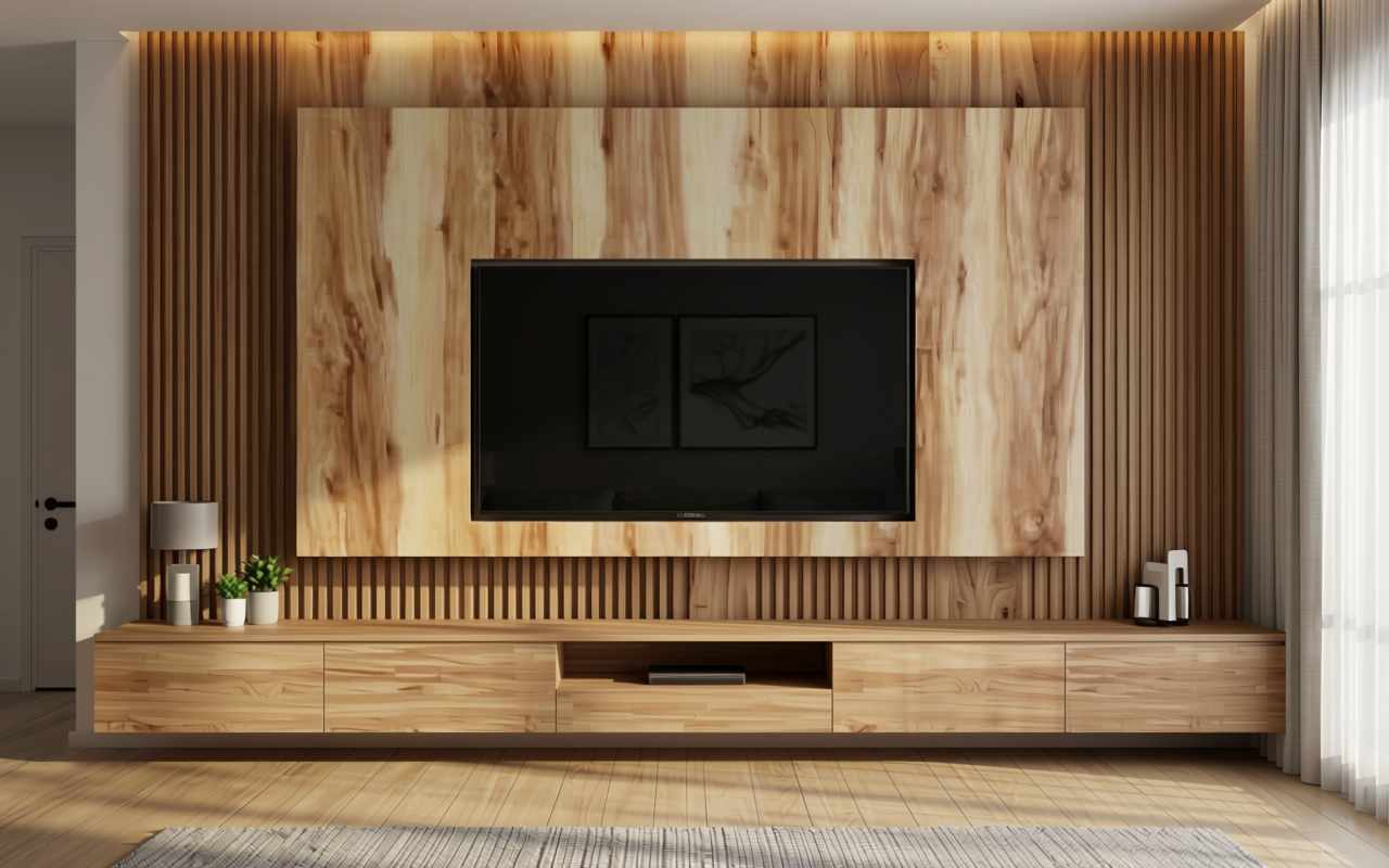 Light brown decorative mdf with wood grain texture and vertical pattern.