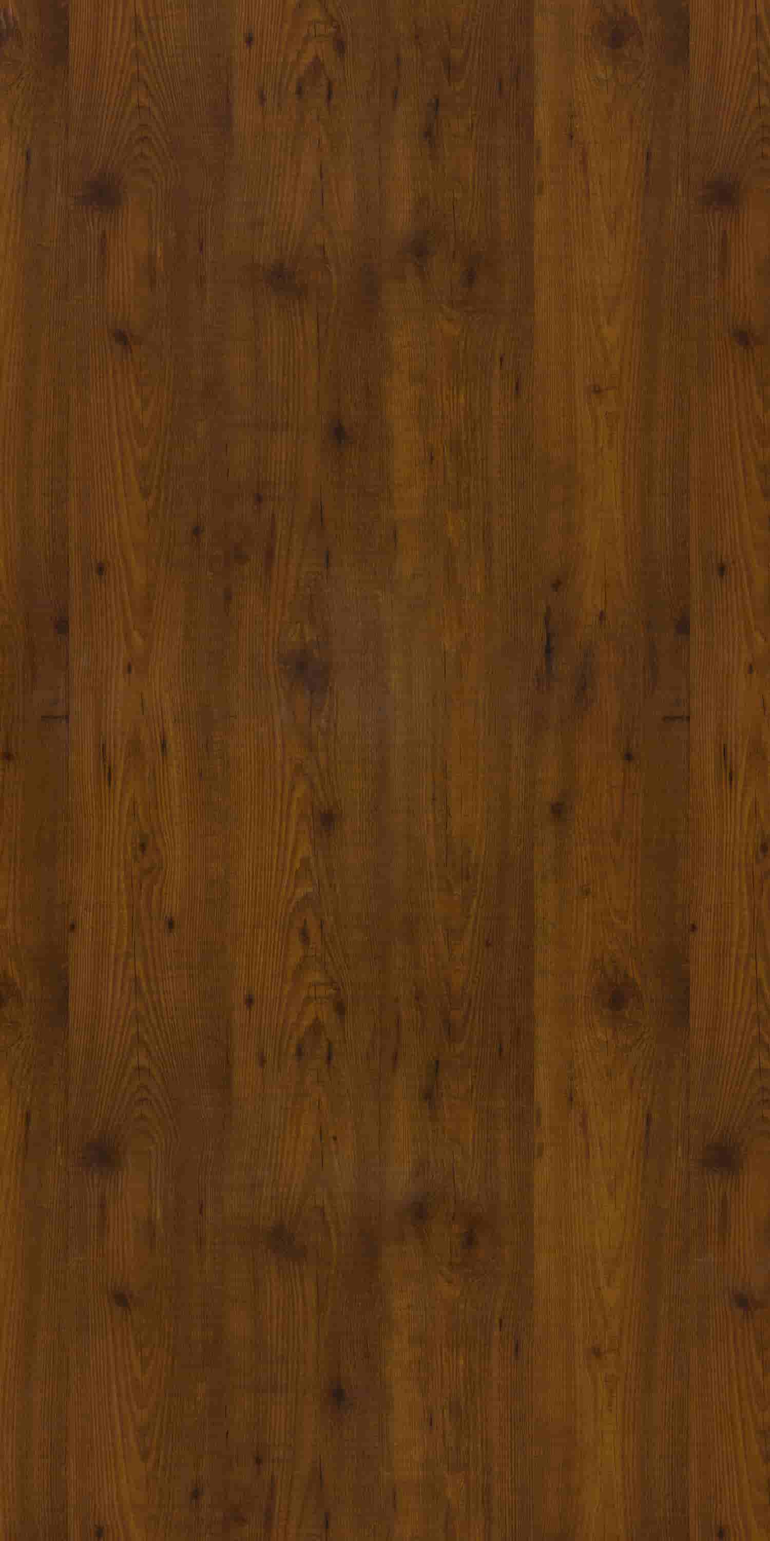 Brown wood grain laminate with suede finish and textured surface, showing natural wood pattern and knots.