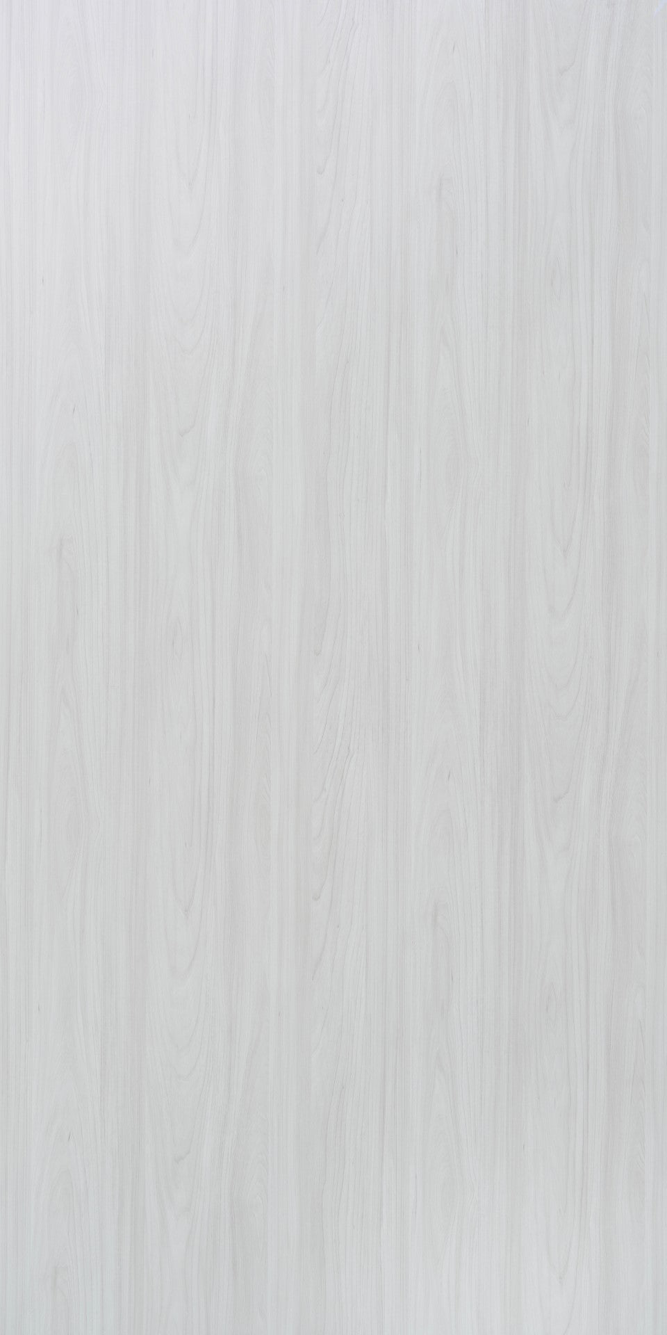 White wood grain laminate with suede finish and subtle texture, showing vertical wood pattern with soft sheen.