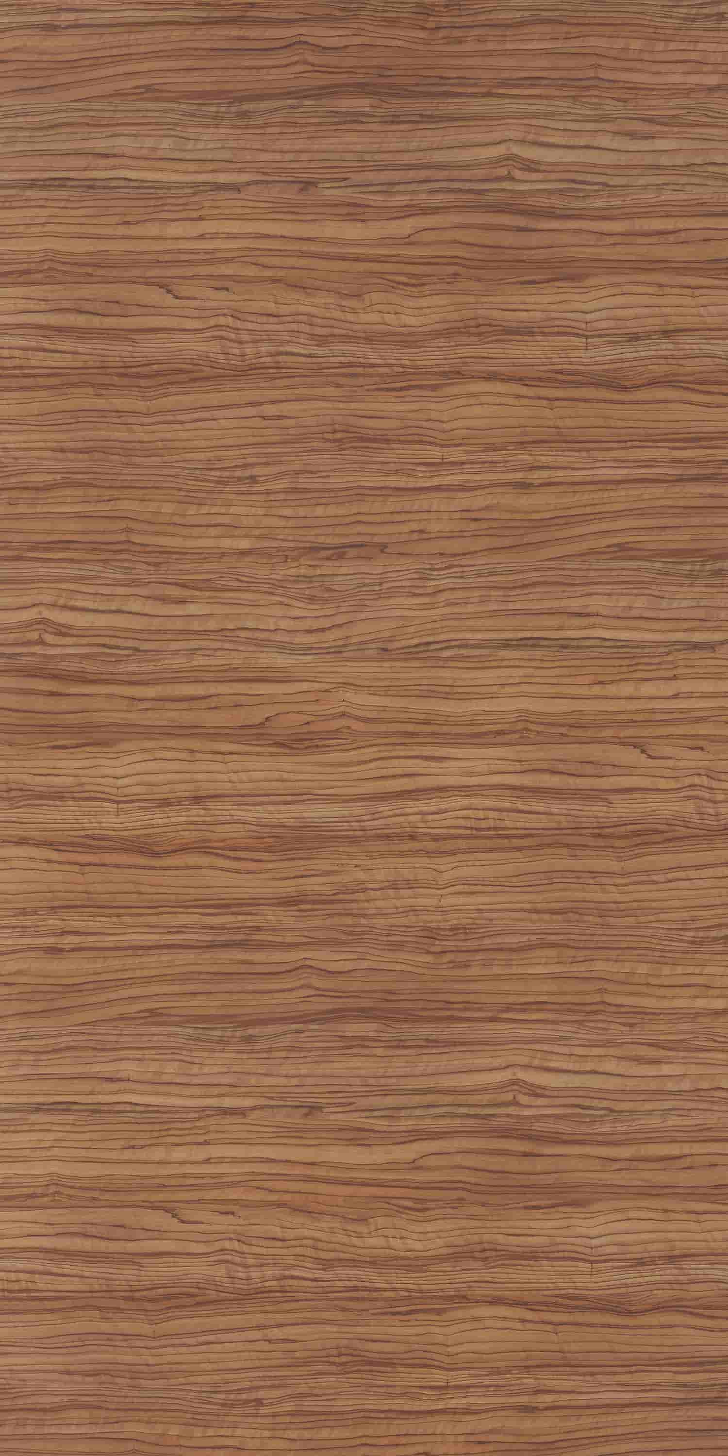 Brown wood laminate with wavy grain pattern and suede finish, showing horizontal wood texture and dark brown lines.