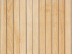 Beige wood grain louver panel with textured finish and vertical slats, showcasing natural wood pattern and subtle sheen.