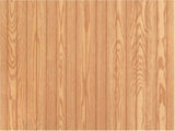Brown wood grain texture on louver wall panel with vertical wood pattern and natural sheen, showcasing texture and grain