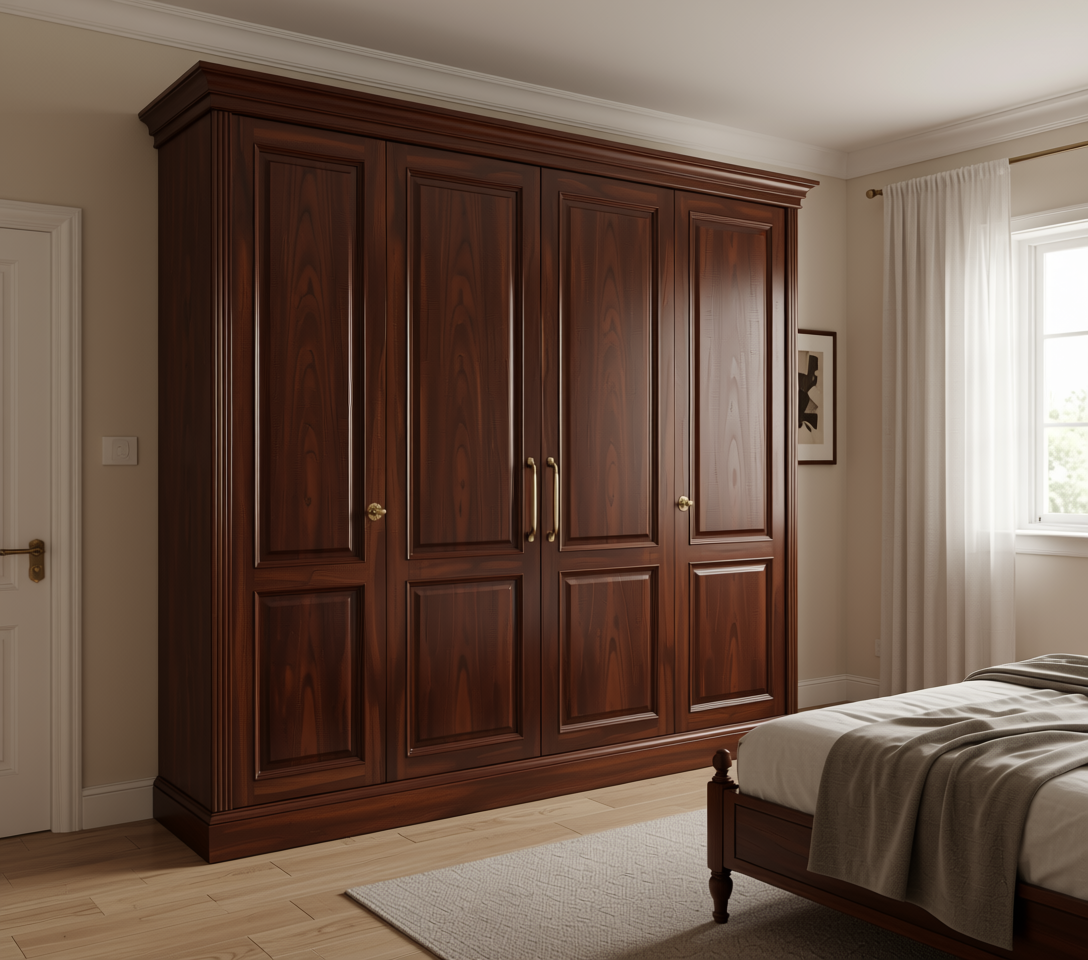 Brown laminate with dark wood grain texture and semi-gloss finish.