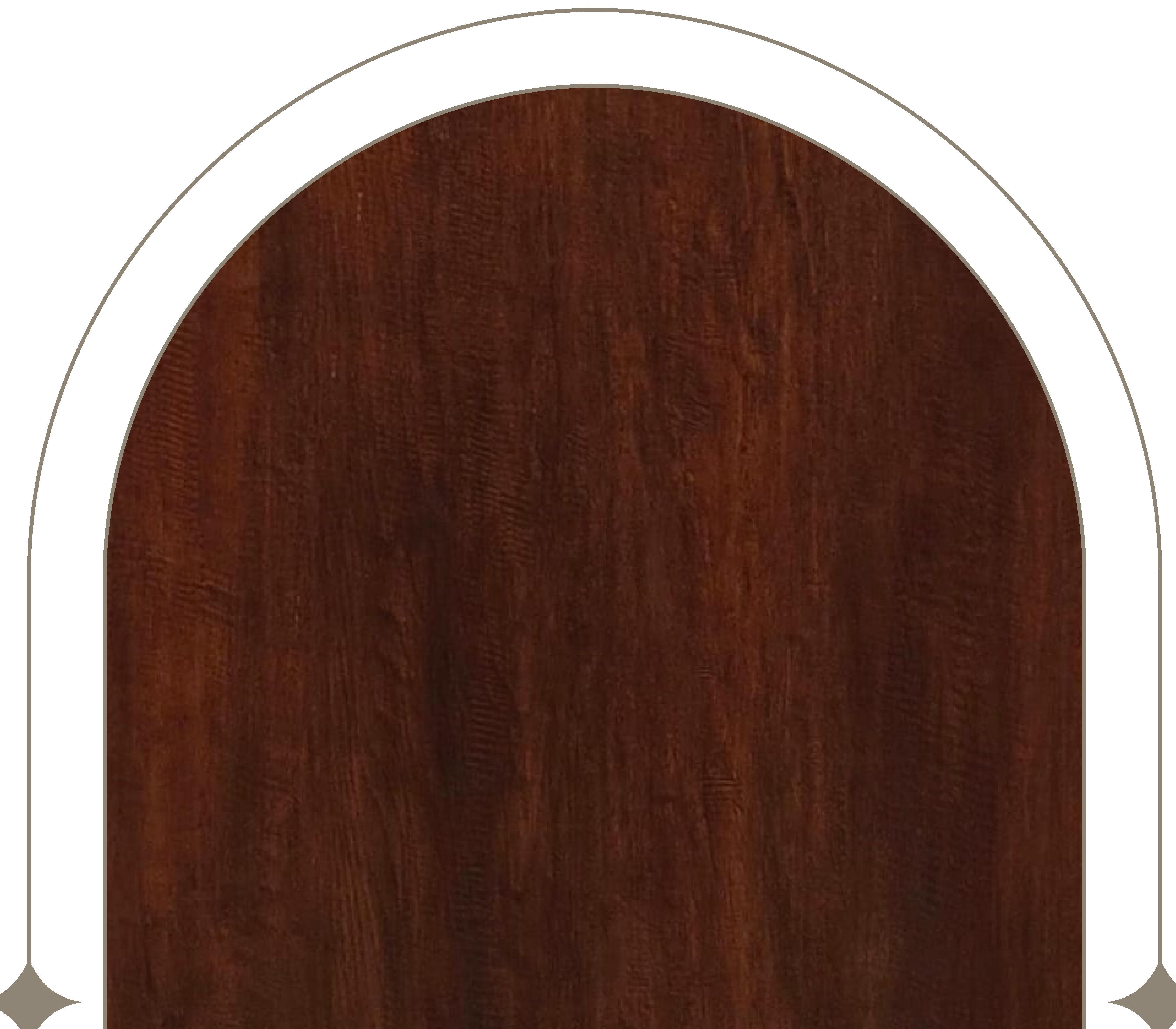 Brown laminate with dark wood grain texture and semi-gloss finish.