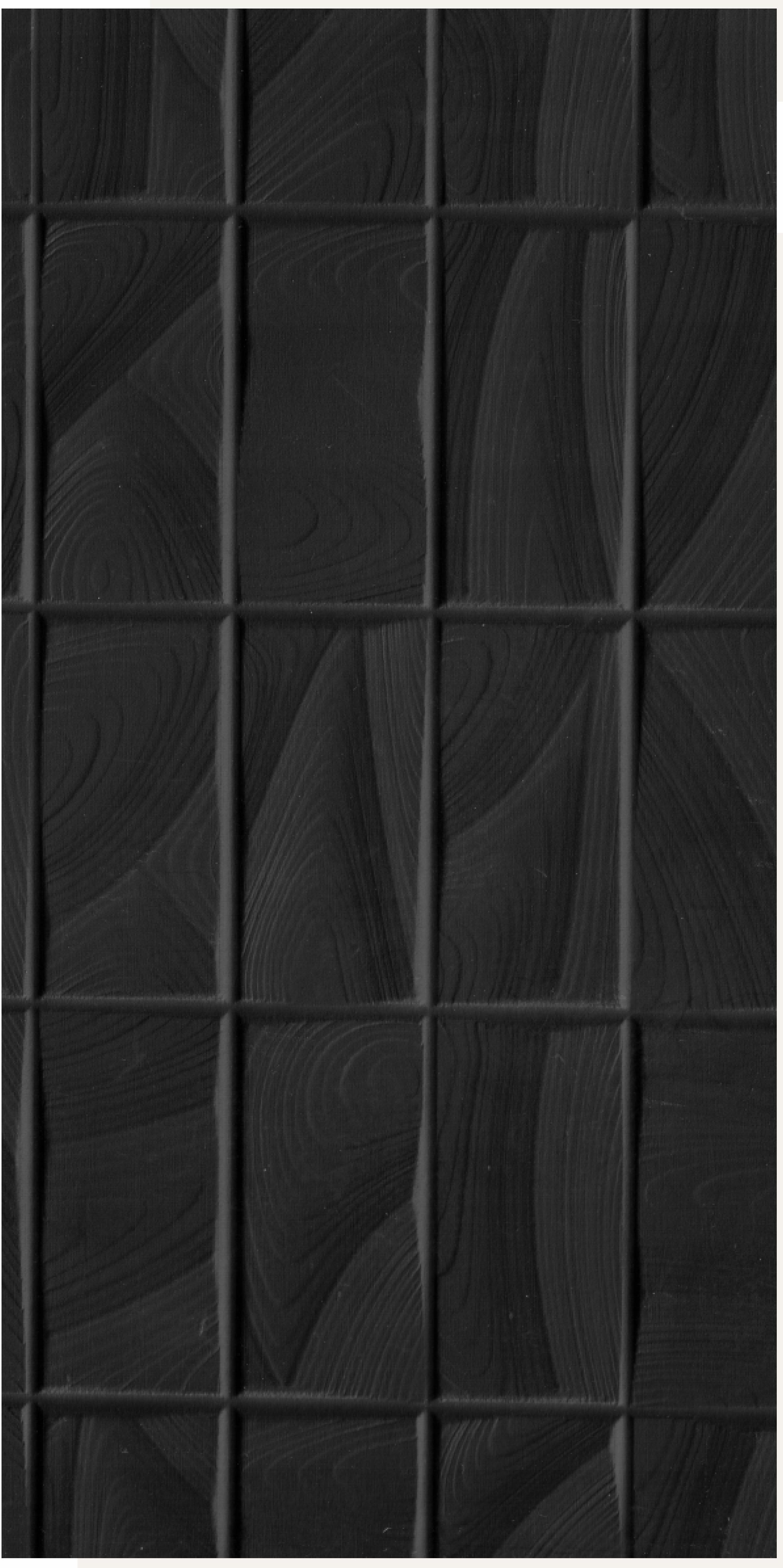 Black matte laminate with wood grain pattern and subtle texture, arranged in a grid.