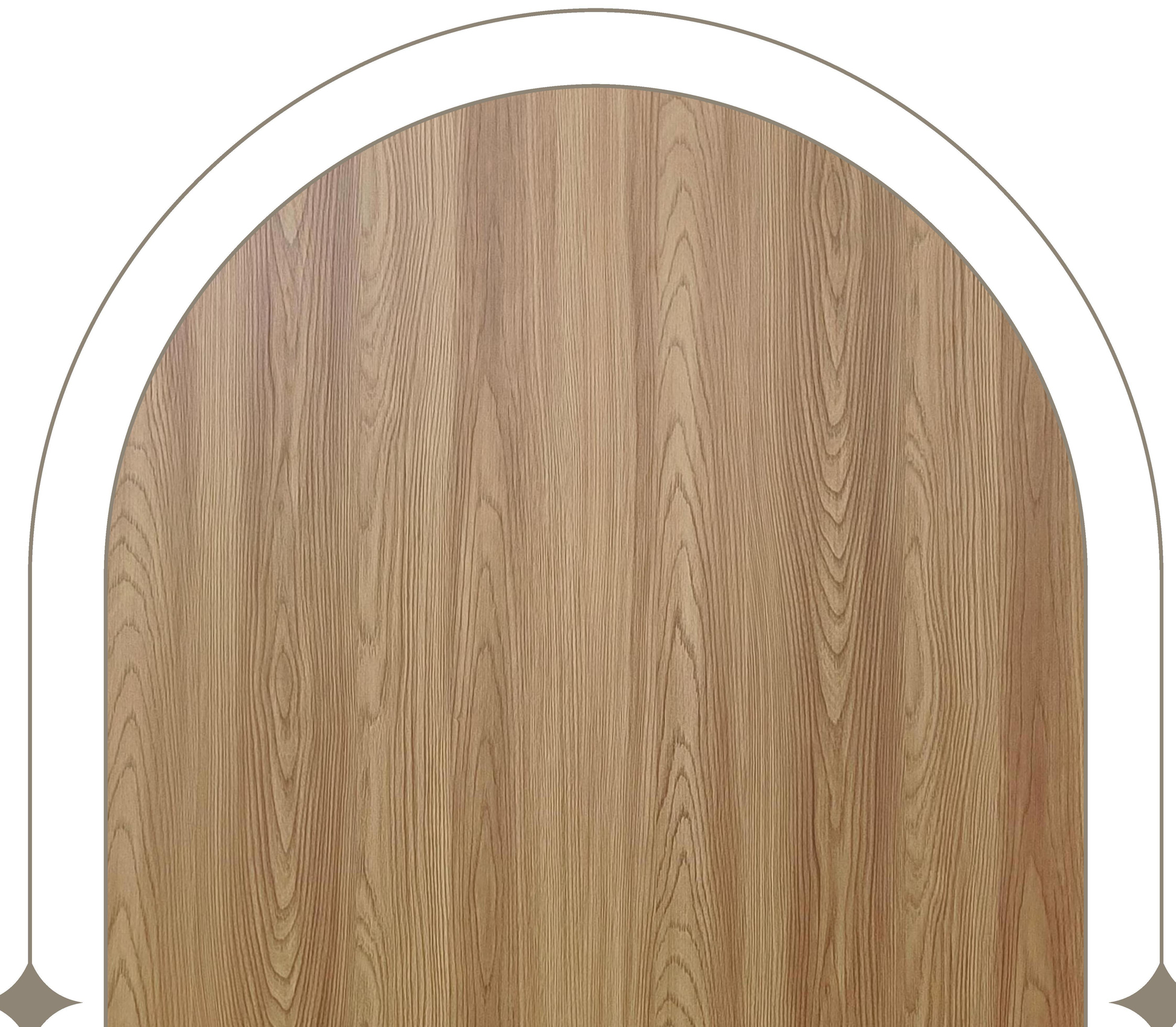 Brown wood grain laminate with textured finish and vertical grain direction.