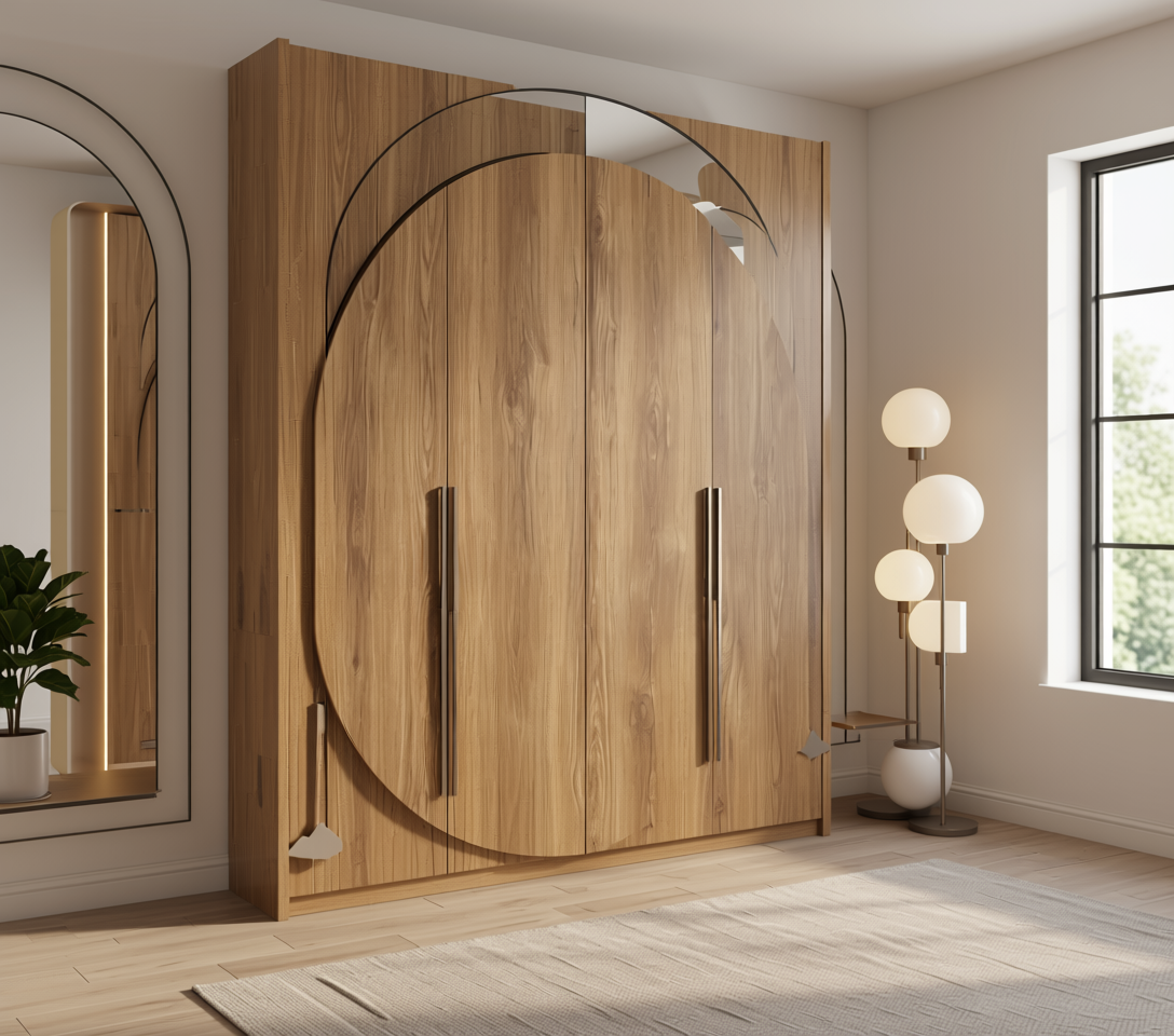 Brown wood laminate with textured finish and vertical grain direction.